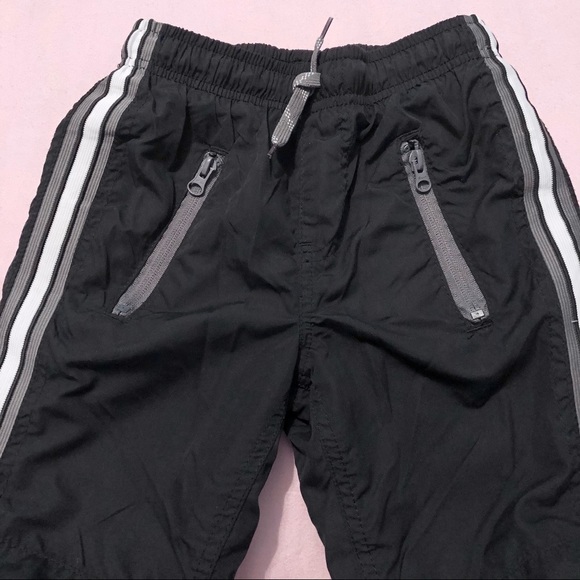 Athletic Works Black Track Pants with Sporty Stripe Accent Drawstring Waist - Picture 2 of 6